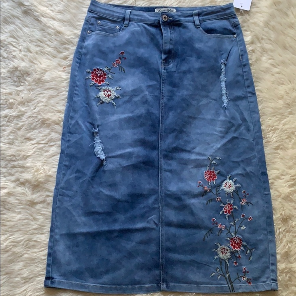 Long jean skirt